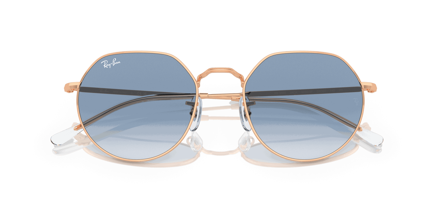 [Clear & Blue Lenses, Polished Rose Gold Frame]