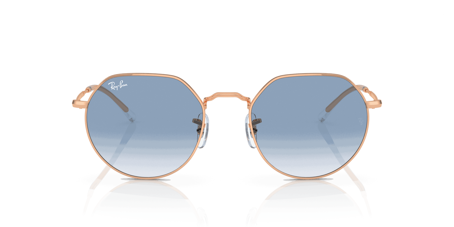 [Clear & Blue Lenses, Polished Rose Gold Frame]