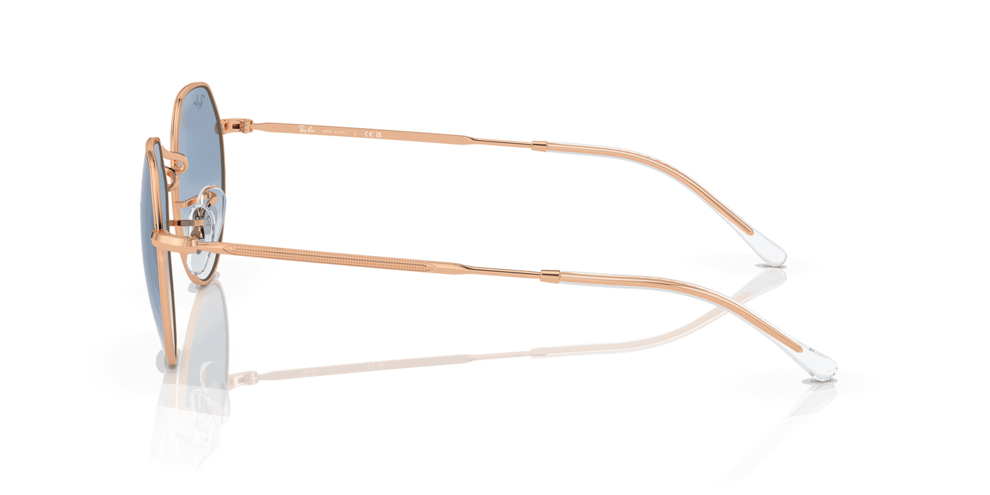 [Clear & Blue Lenses, Polished Rose Gold Frame]