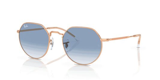 [Clear & Blue Lenses, Polished Rose Gold Frame]
