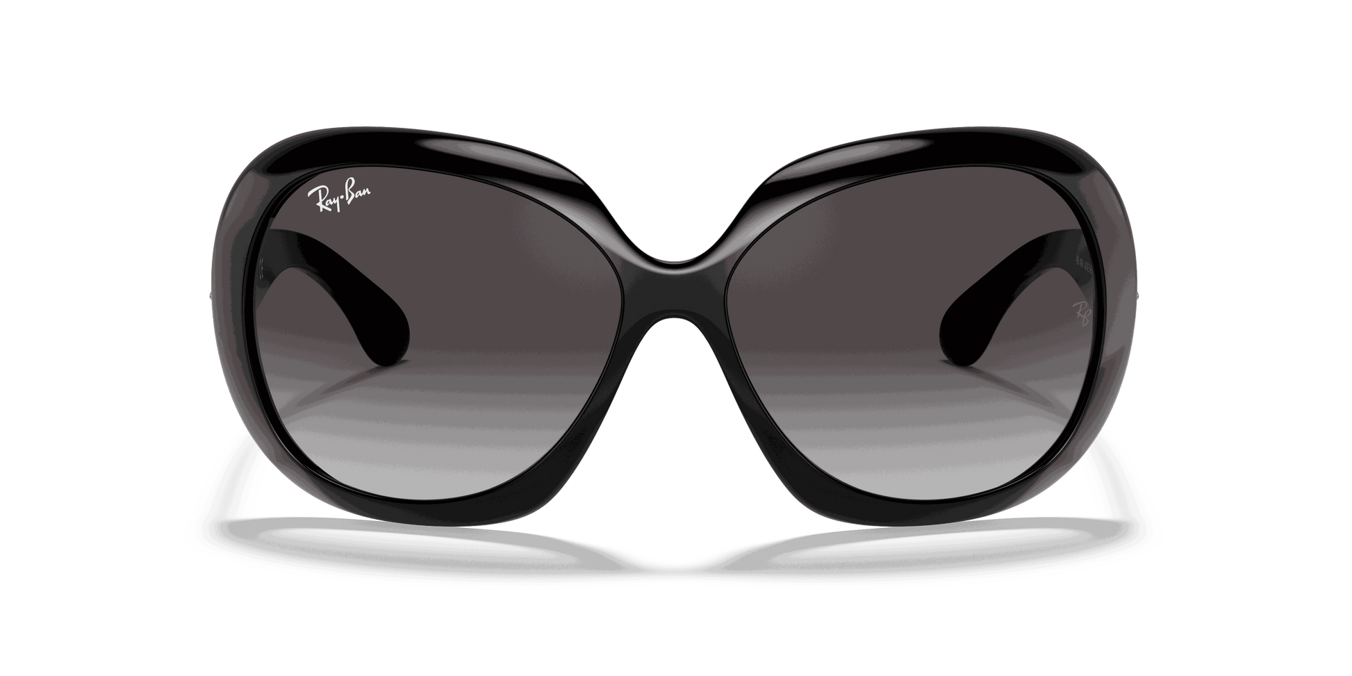 [Grey Gradient Lenses, Polished Black Frame]