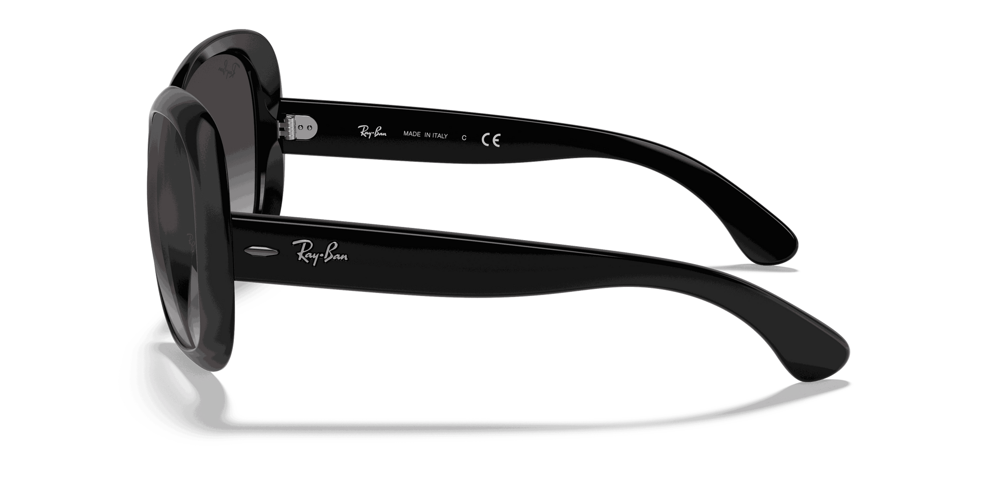 [Grey Gradient Lenses, Polished Black Frame]