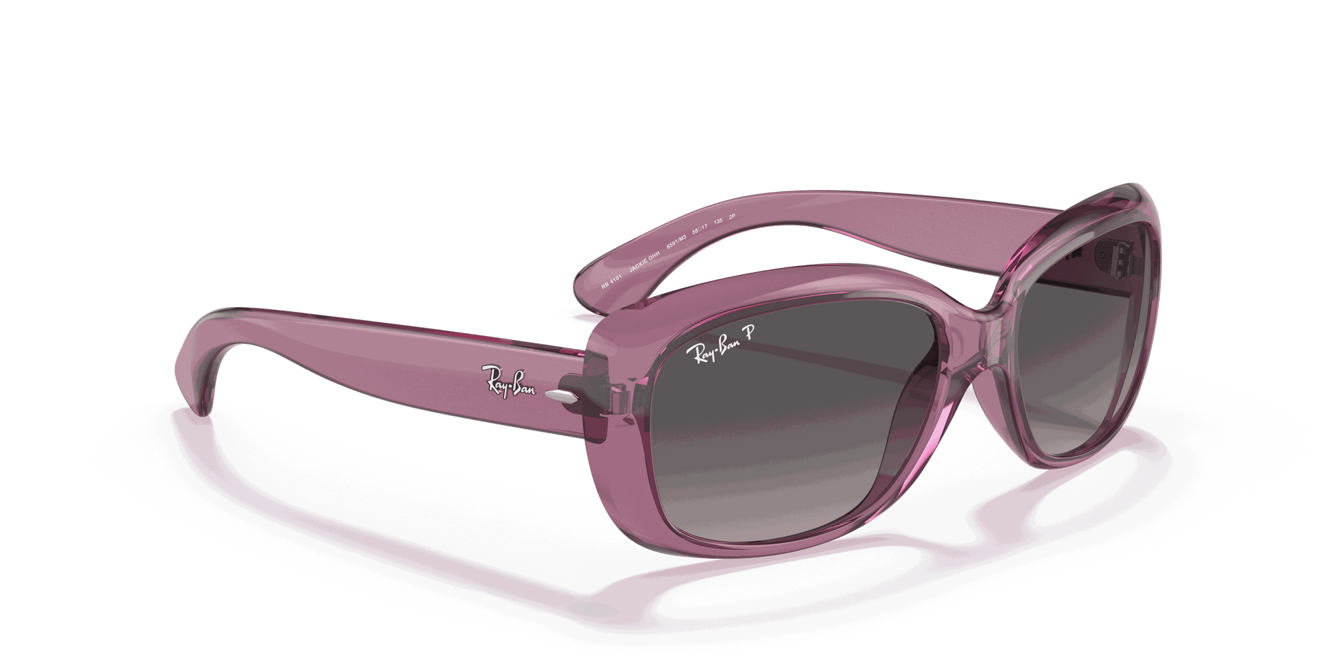 [Grey Gradient Polar Lenses, Polished Transparent Violet Frame]