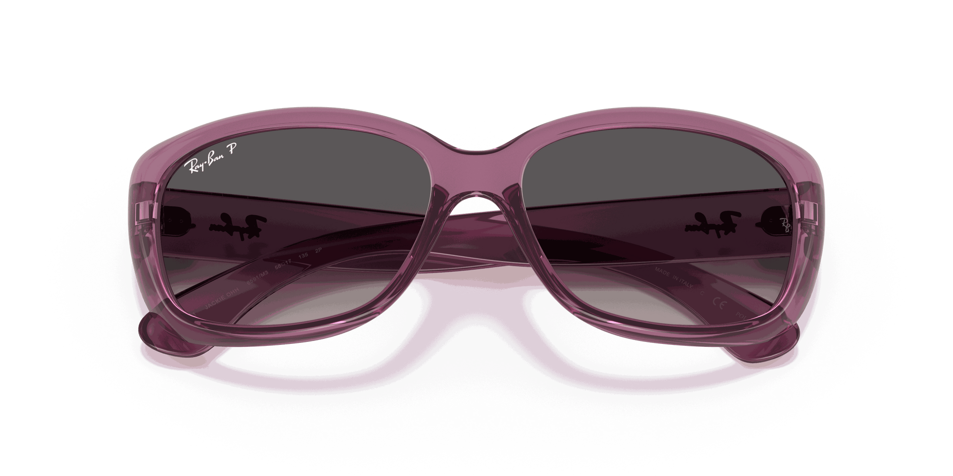 [Grey Gradient Polar Lenses, Polished Transparent Violet Frame]