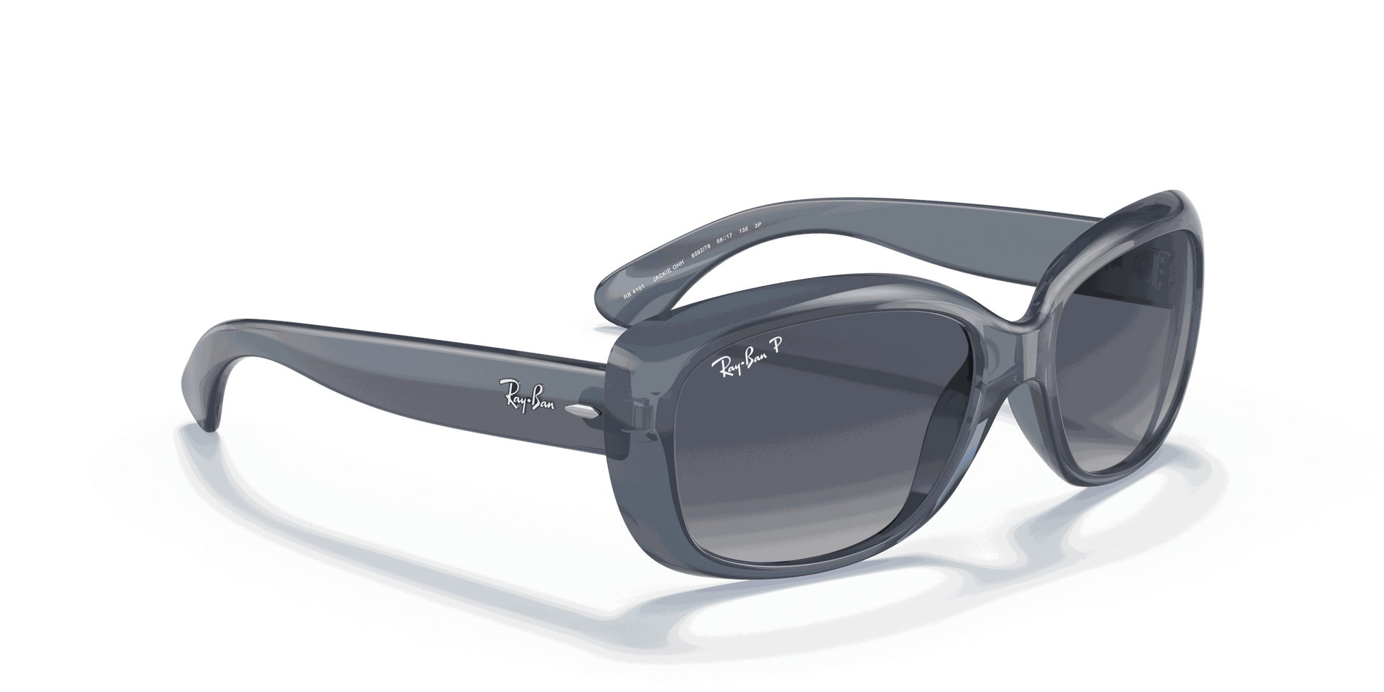 [Blue Gradient Polar Lenses, Polished Transparent Blue Frame]