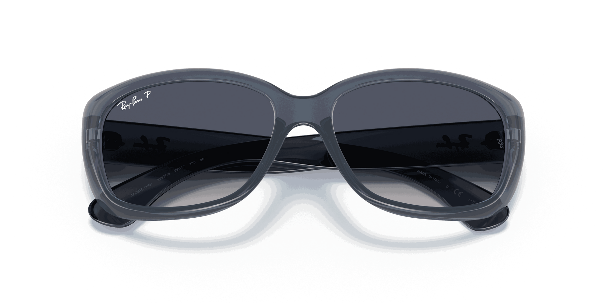 [Blue Gradient Polar Lenses, Polished Transparent Blue Frame]