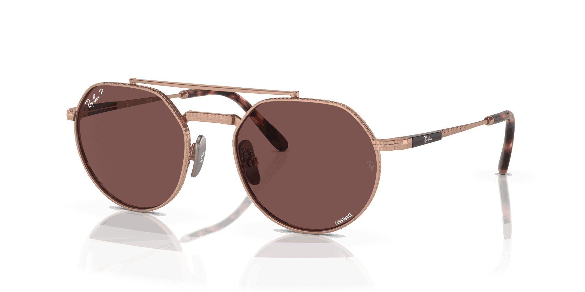 [Dark Violet Lenses, Polished Rose Gold Frame]