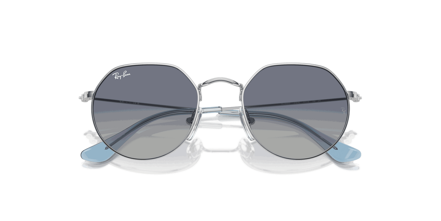 [Grey Blue Lenses, Polished Silver Frame]