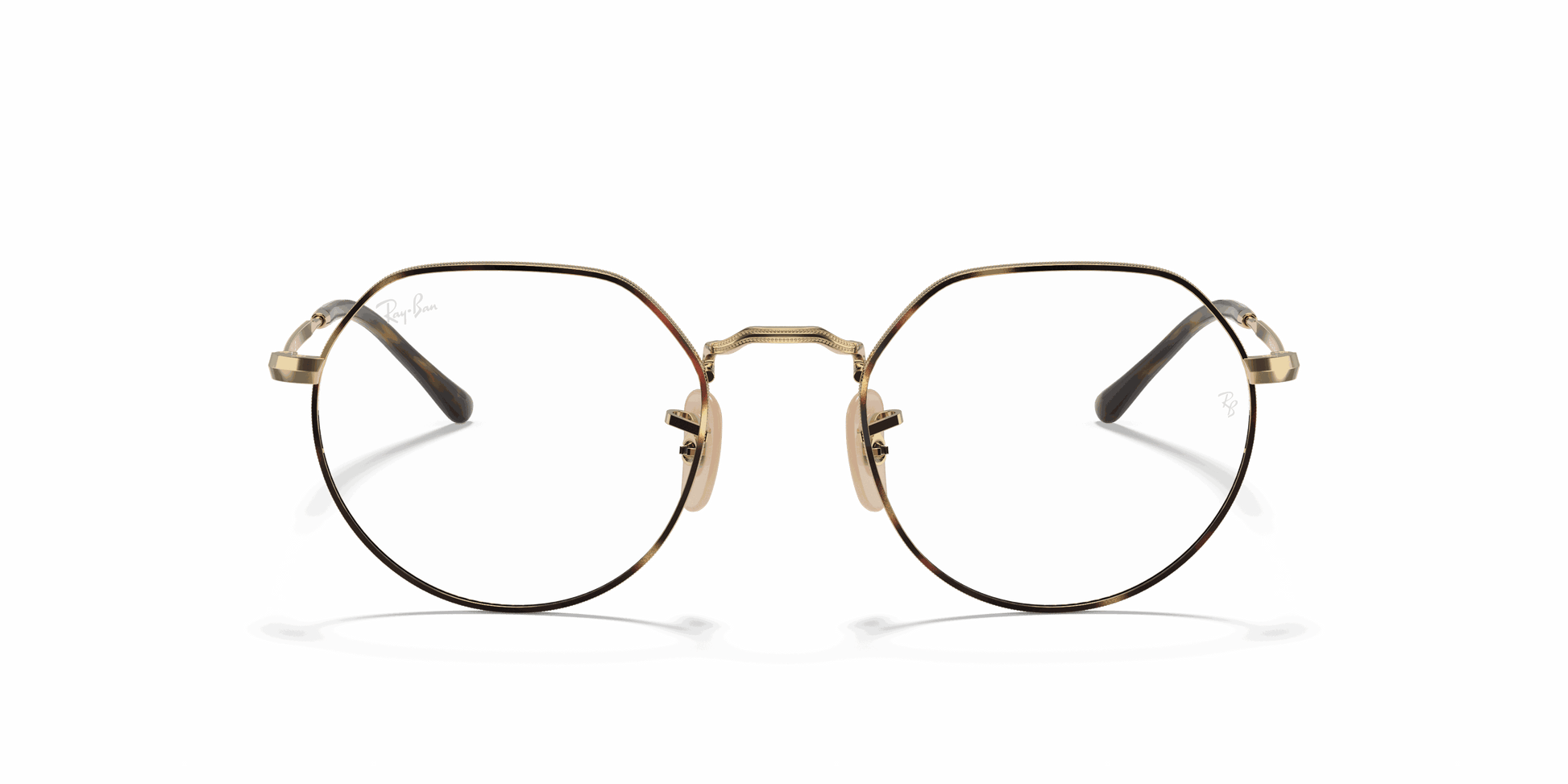 [Clear Lenses, Polished Havana On Gold Frame]