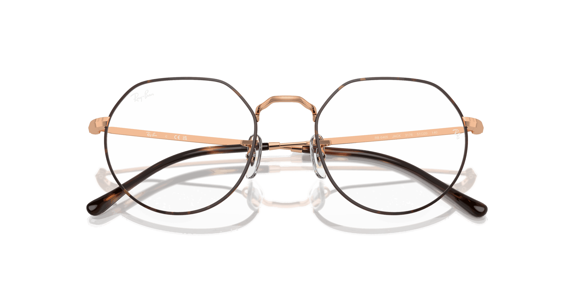[Clear Lenses, Polished Havana On Rose Gold Frame]