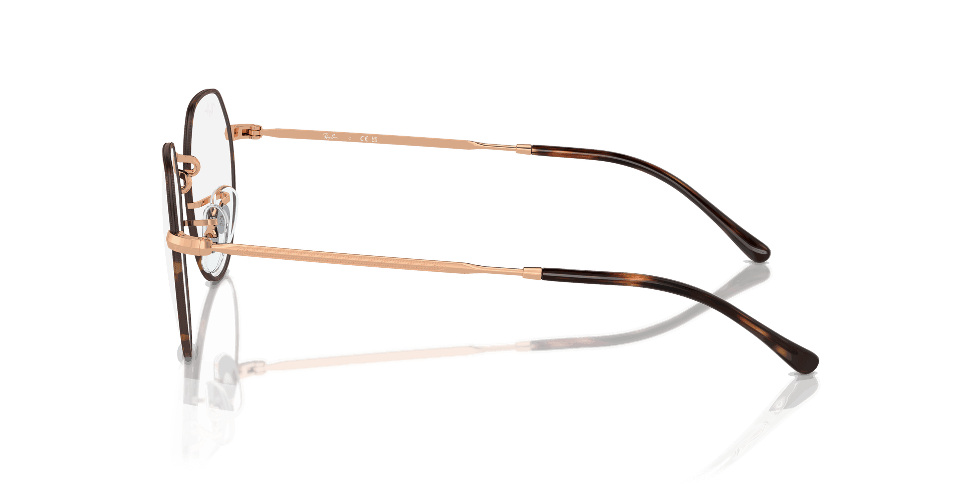 [Clear Lenses, Polished Havana On Rose Gold Frame]