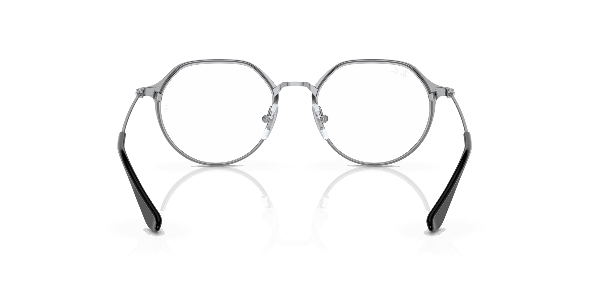 [Clear Lenses, Polished Black On Silver Frame]