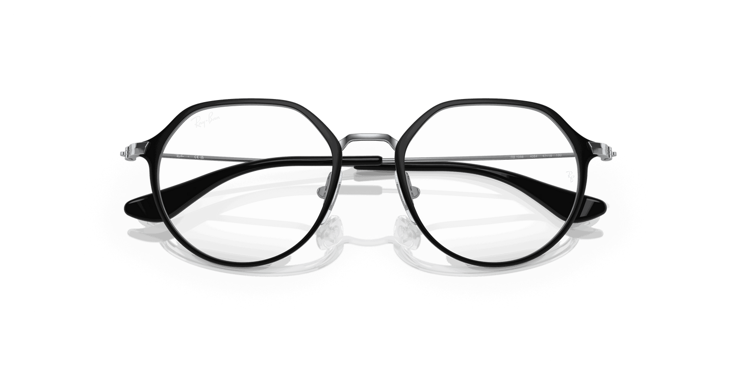 [Clear Lenses, Polished Black On Silver Frame]