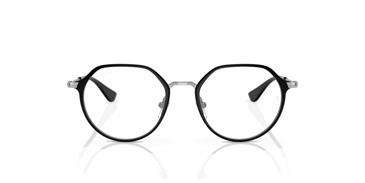 [Clear Lenses, Polished Black On Silver Frame]