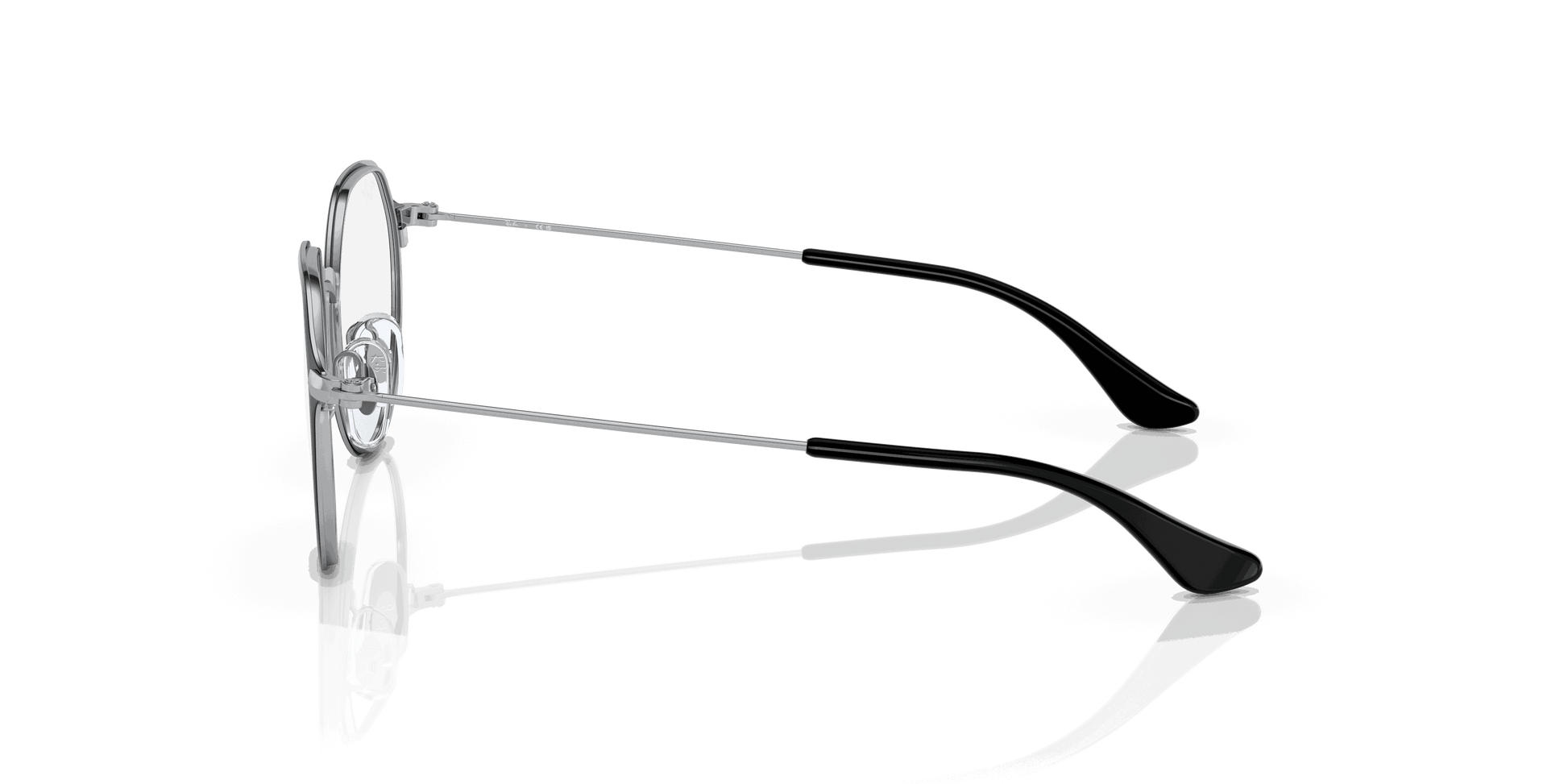 [Clear Lenses, Polished Black On Silver Frame]