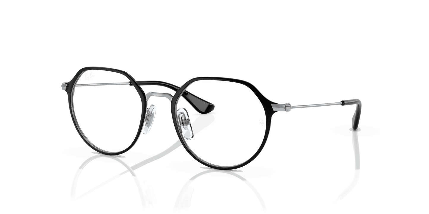 [Clear Lenses, Polished Black On Silver Frame]