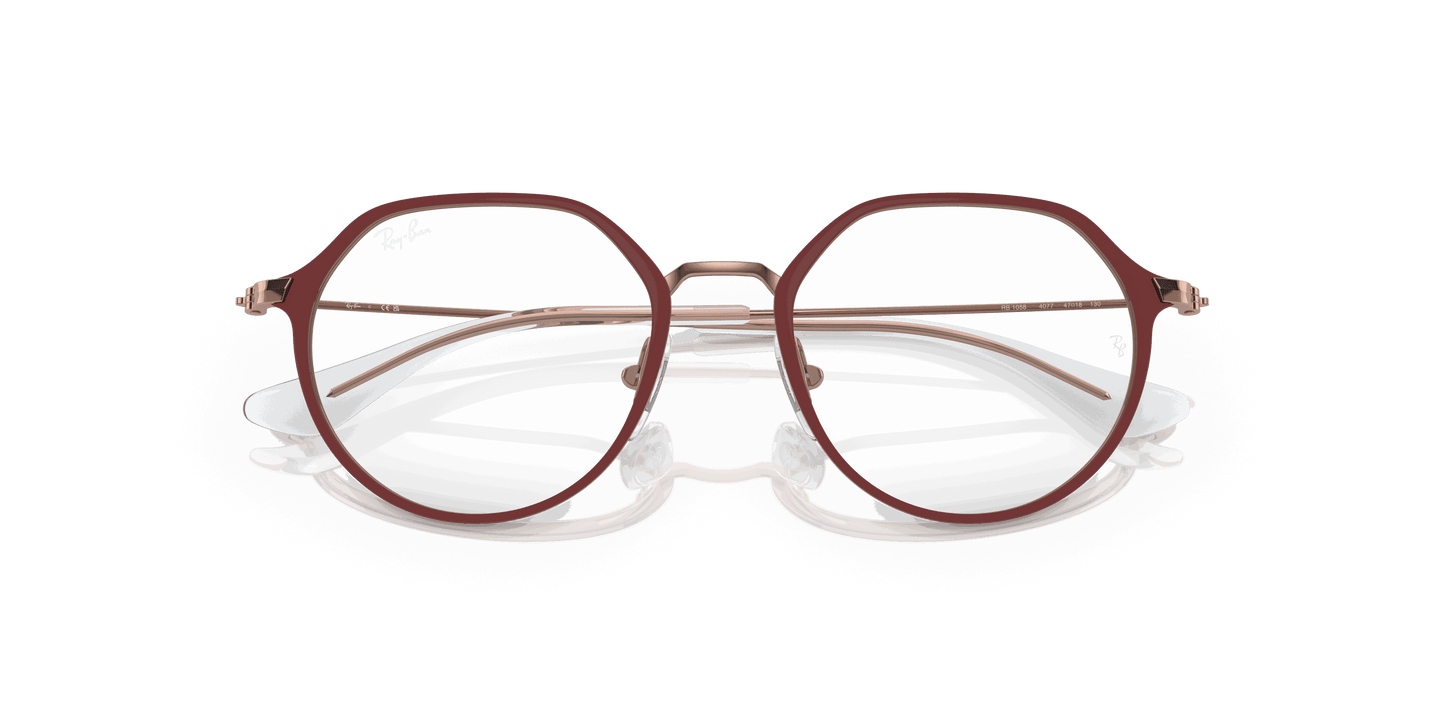 [Clear Lenses, Matte Bordeaux On Rose Gold Frame]
