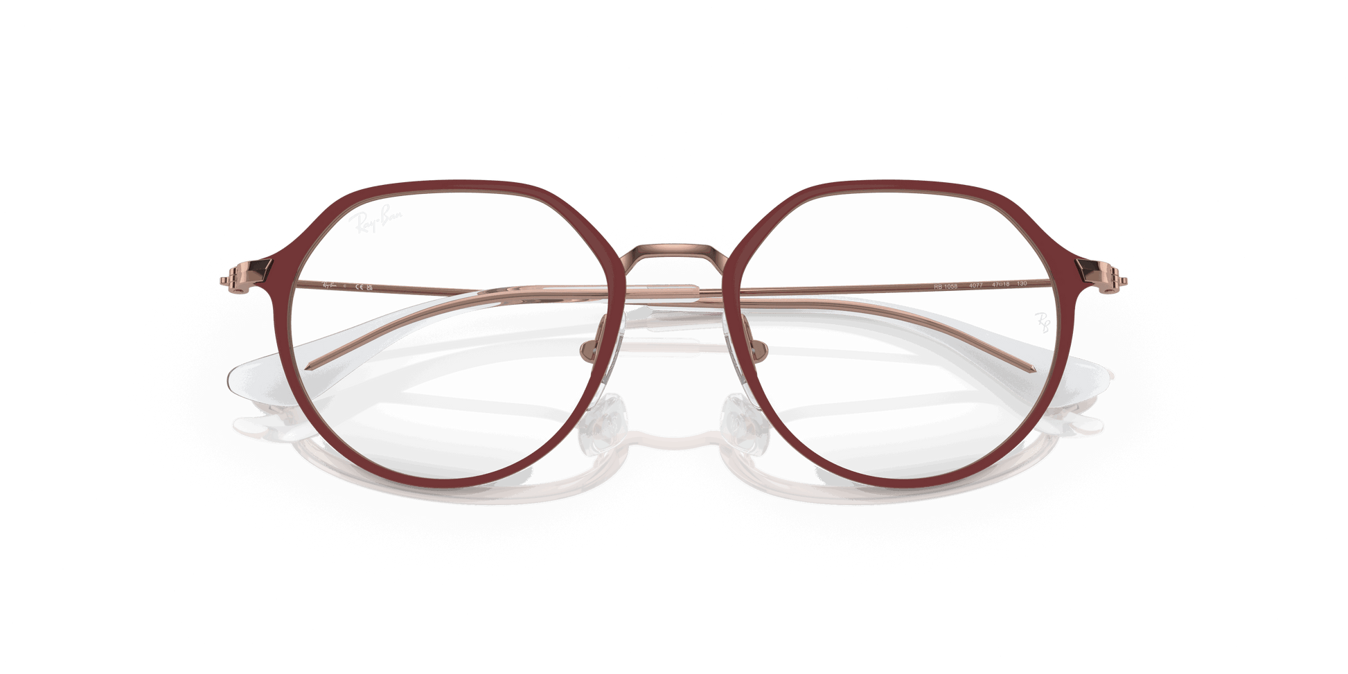 [Clear Lenses, Matte Bordeaux On Rose Gold Frame]