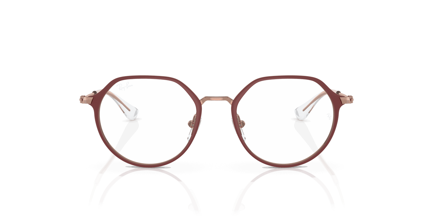[Clear Lenses, Matte Bordeaux On Rose Gold Frame]