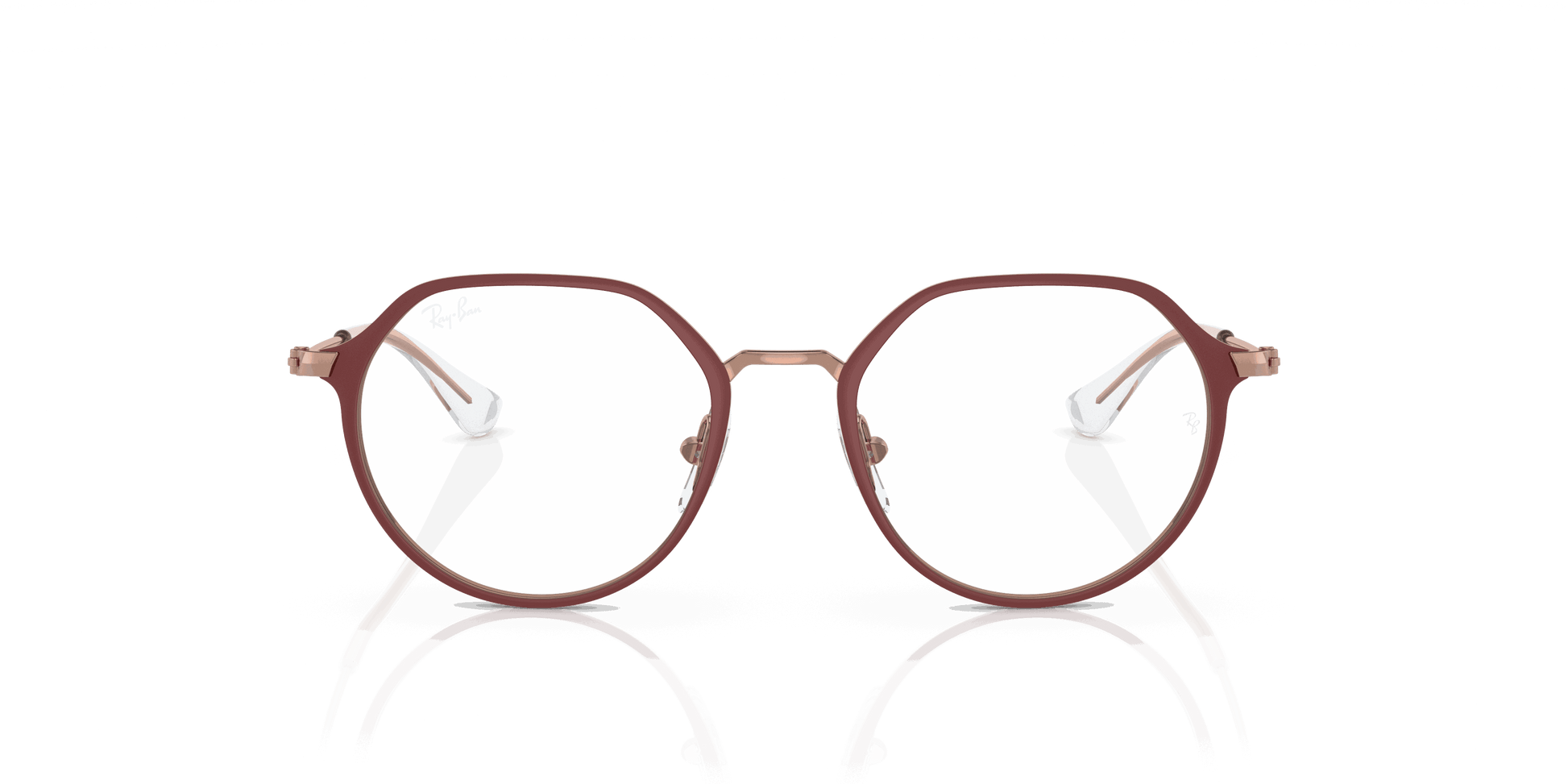 [Clear Lenses, Matte Bordeaux On Rose Gold Frame]