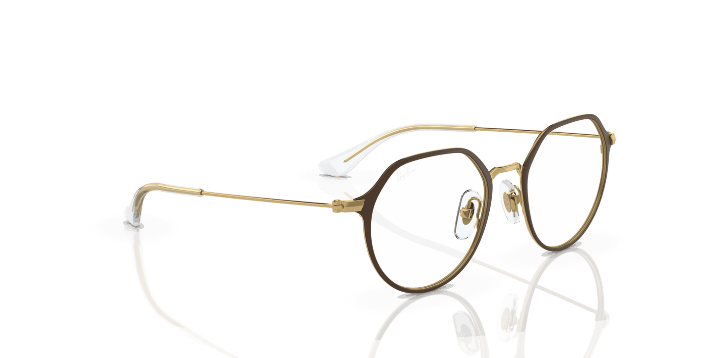 [Clear Lenses, Matte Brown On Gold Frame]