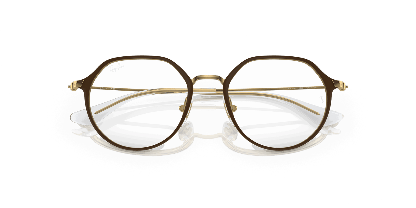[Clear Lenses, Matte Brown On Gold Frame]