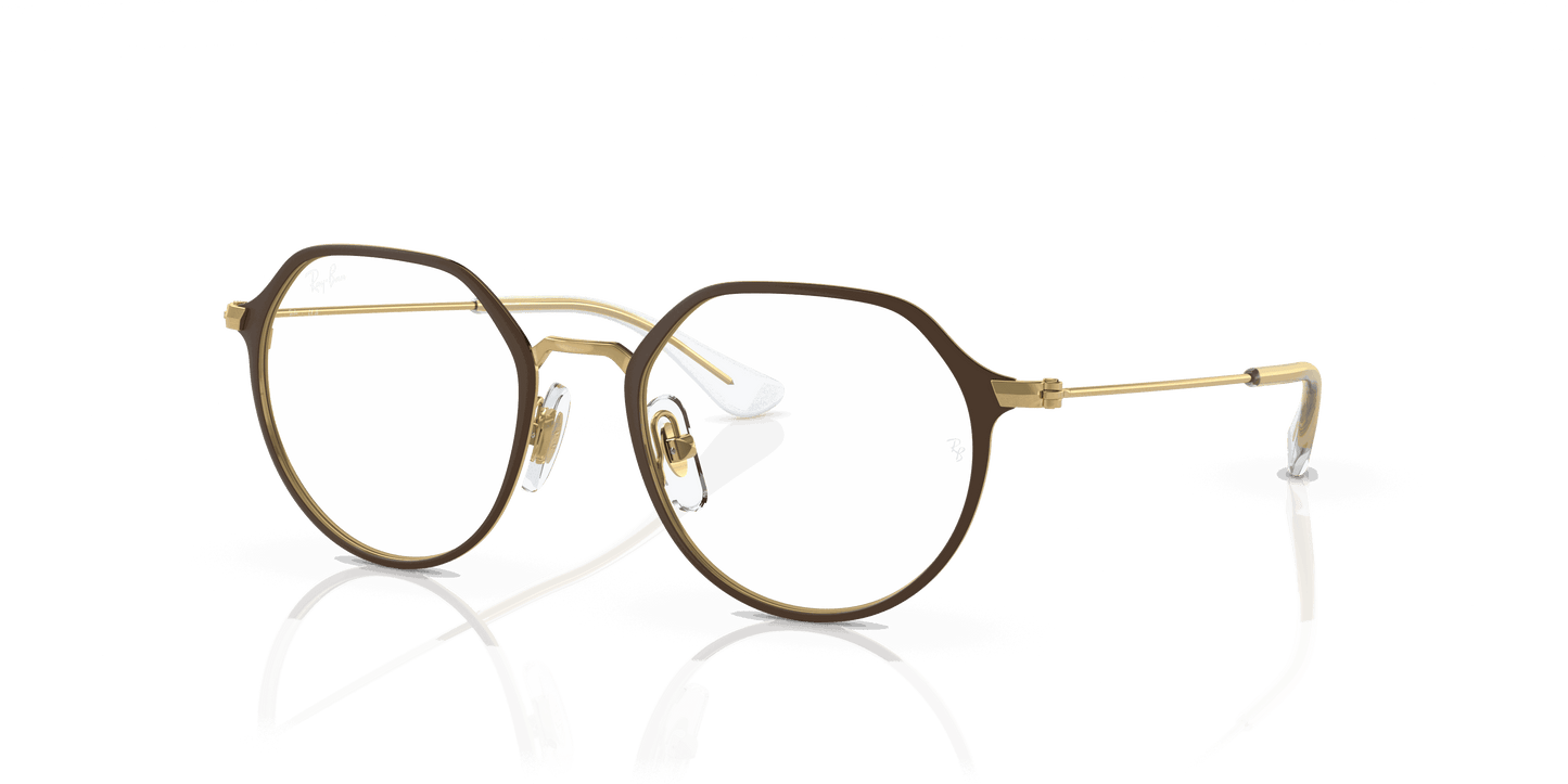 [Clear Lenses, Matte Brown On Gold Frame]