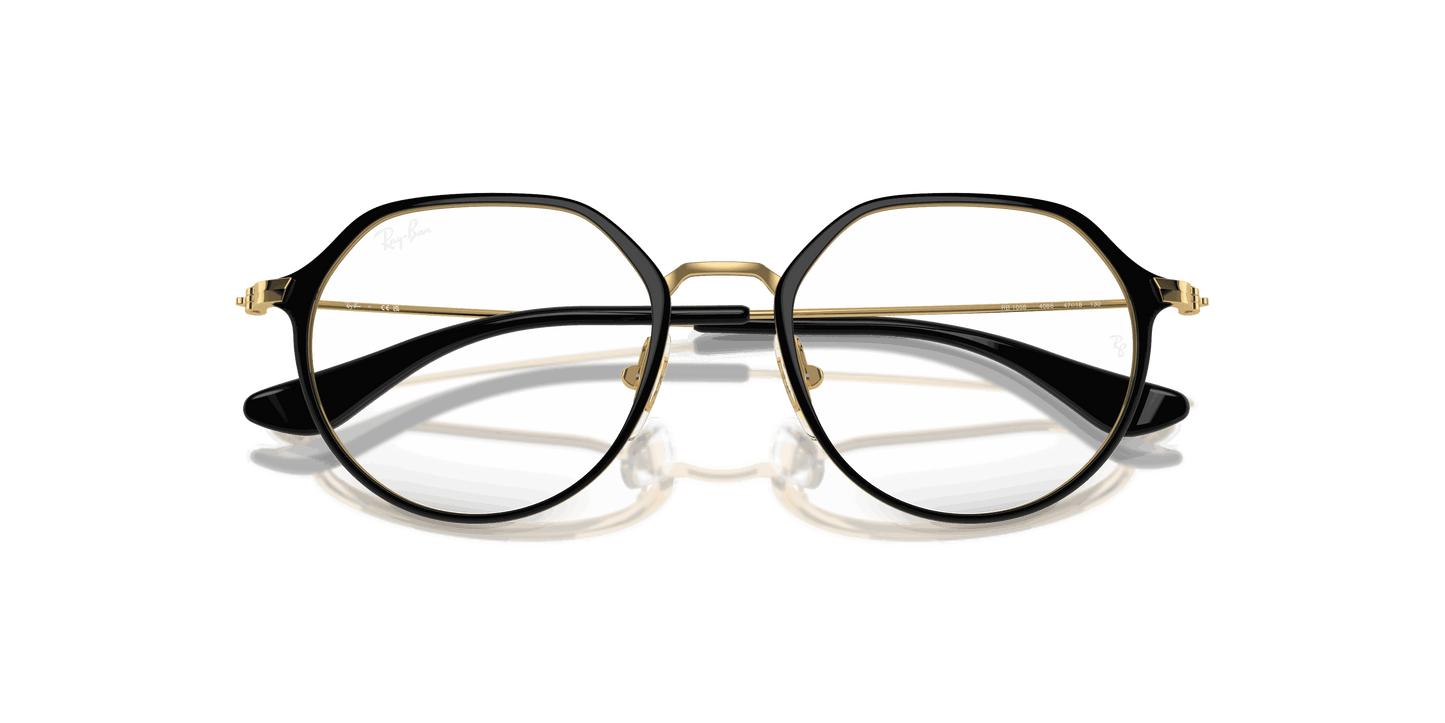 [Clear Lenses, Polished Black On Gold Frame]