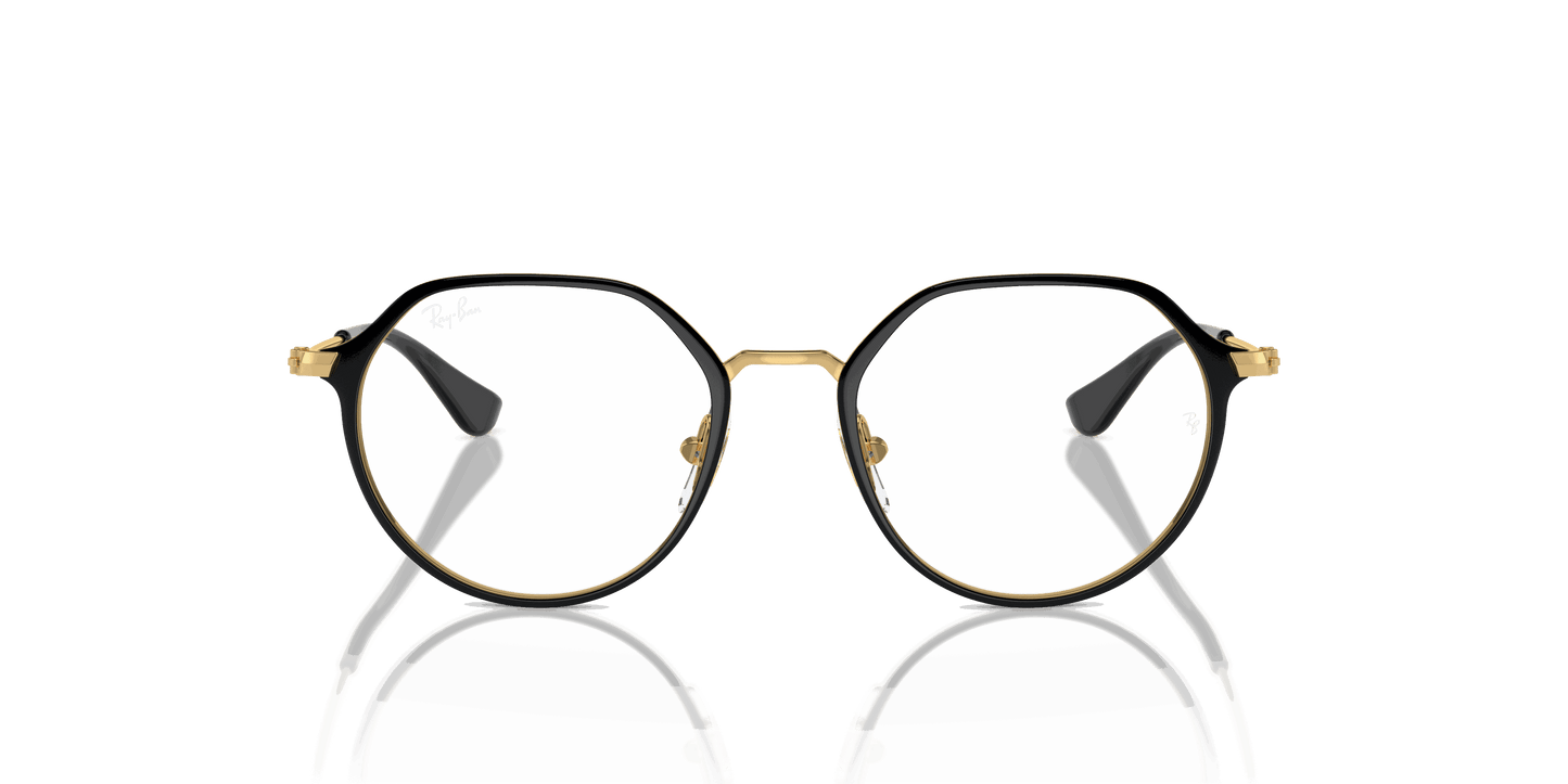 [Clear Lenses, Polished Black On Gold Frame]