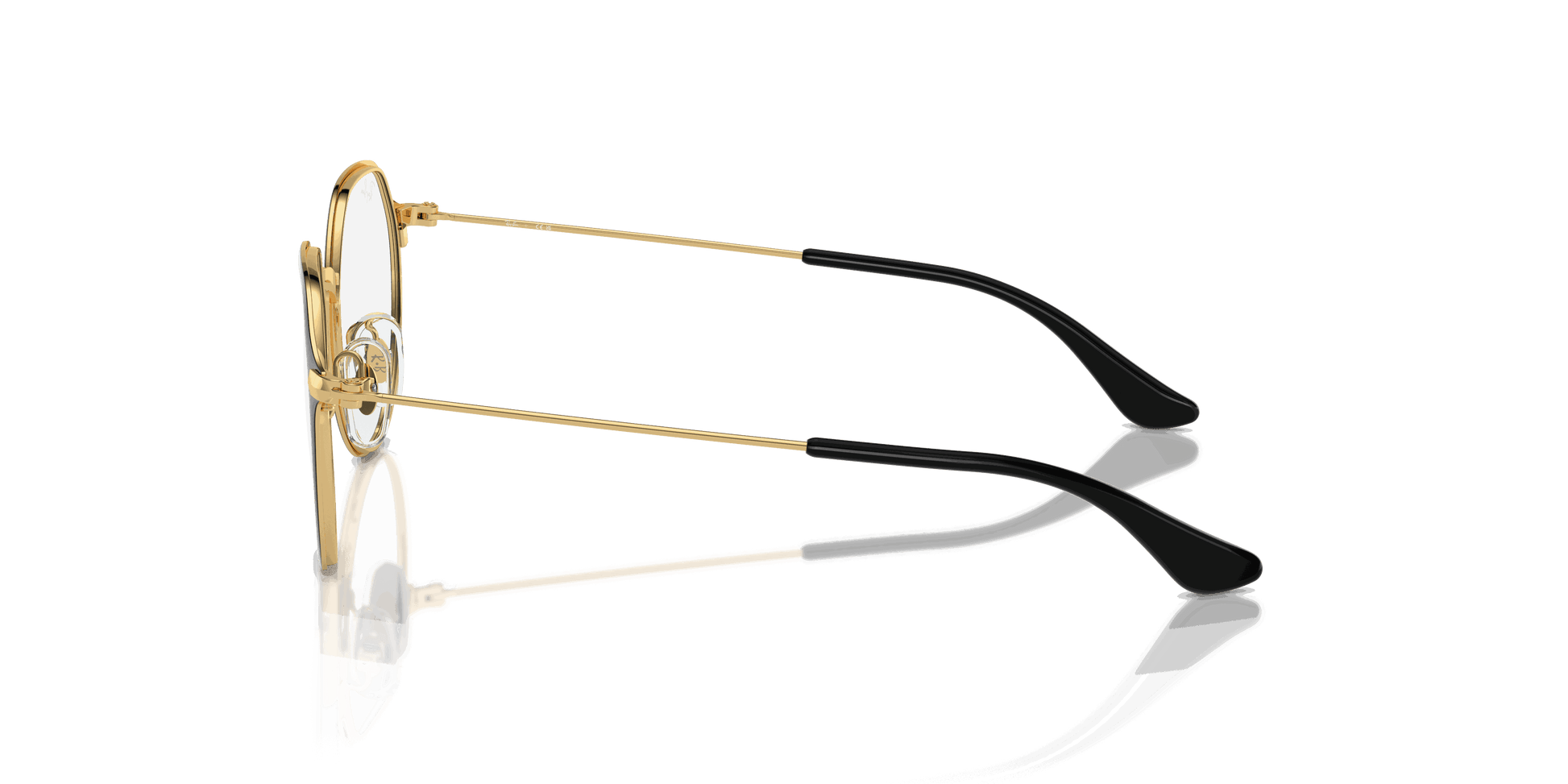 [Clear Lenses, Polished Black On Gold Frame]