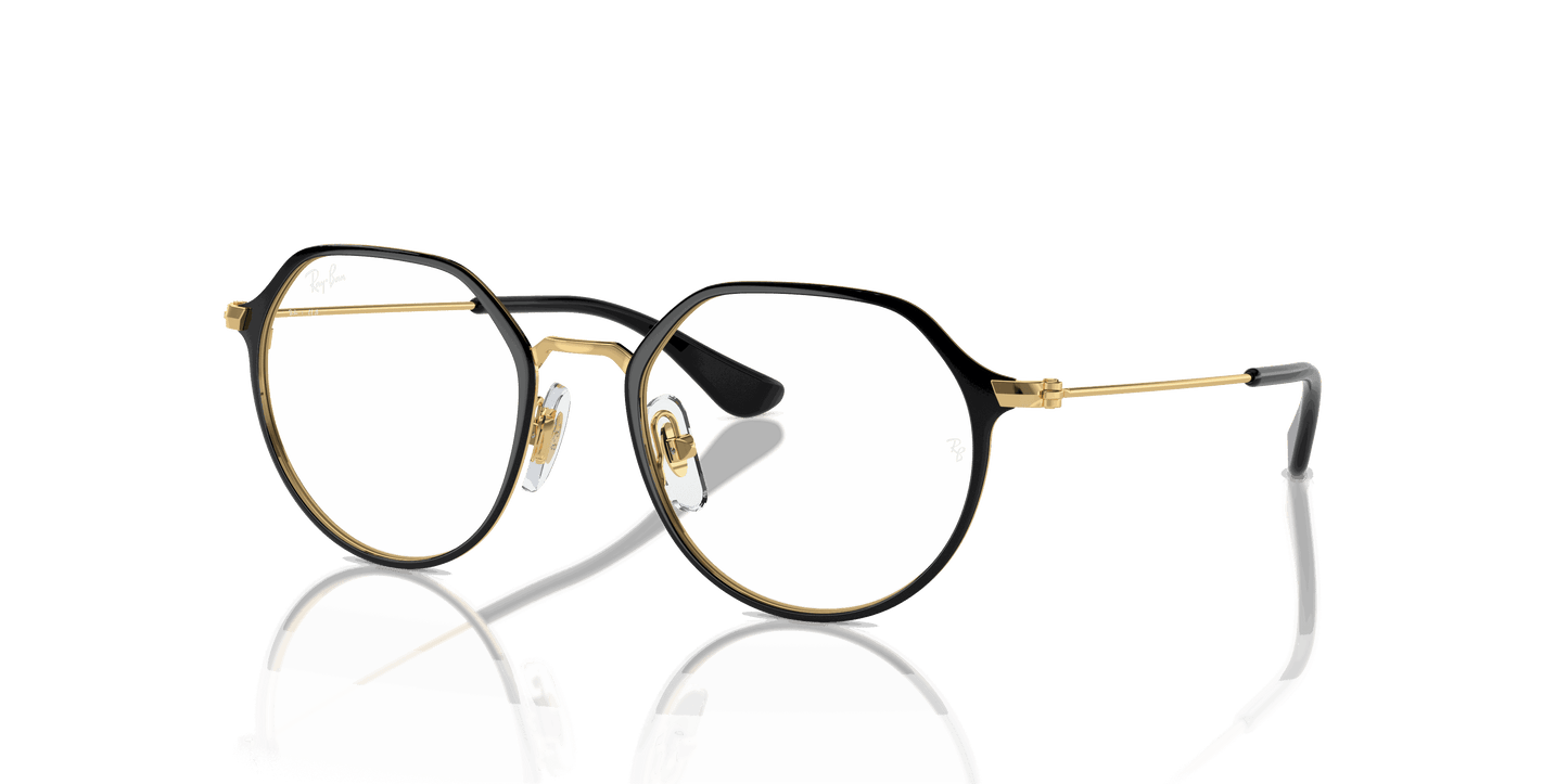 [Clear Lenses, Polished Black On Gold Frame]
