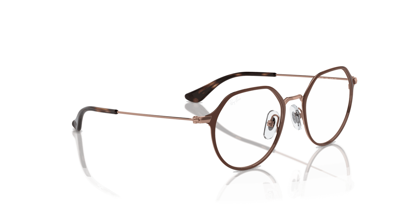 [Clear Lenses, Polished Brown On Rose Gold Frame]
