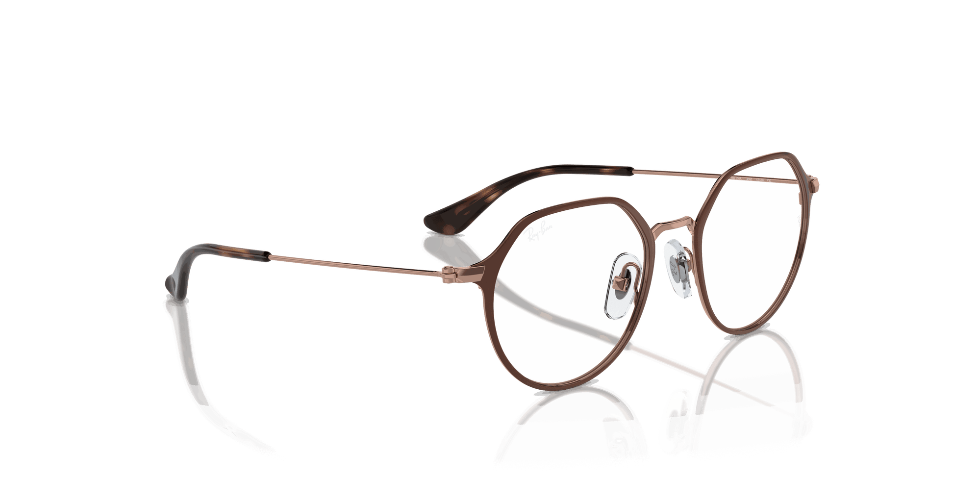 [Clear Lenses, Polished Brown On Rose Gold Frame]