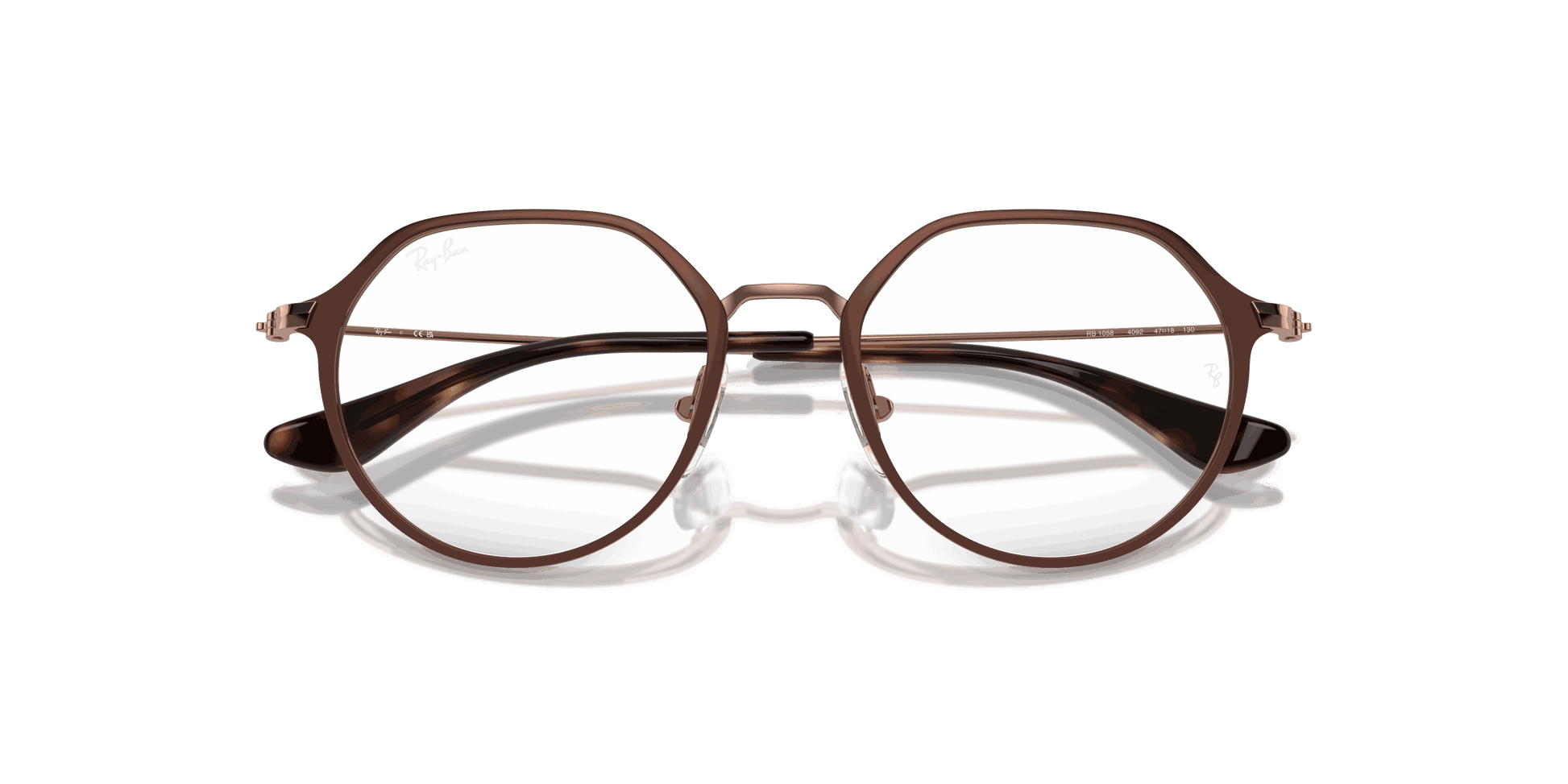 [Clear Lenses, Polished Brown On Rose Gold Frame]