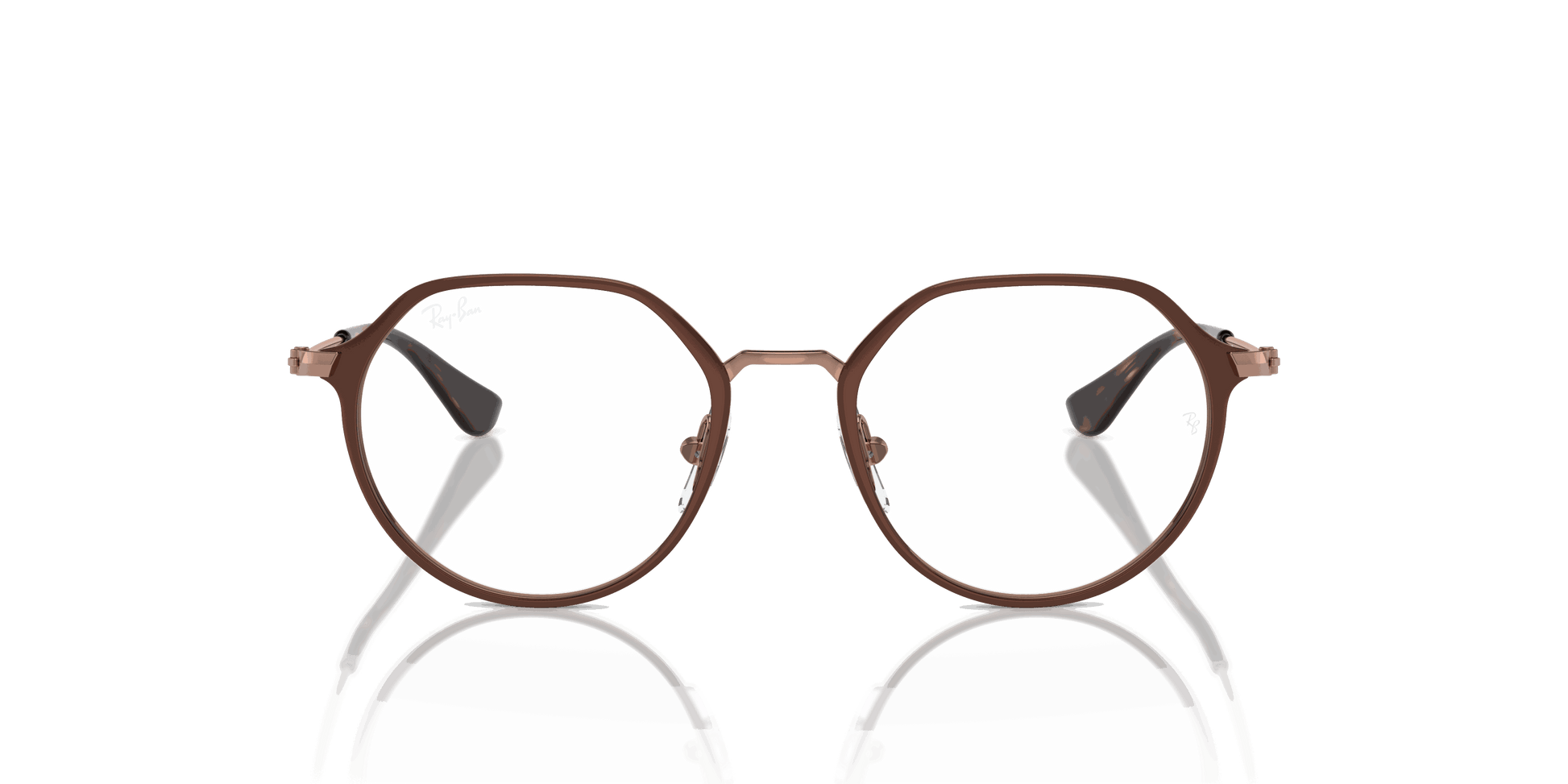 [Clear Lenses, Polished Brown On Rose Gold Frame]