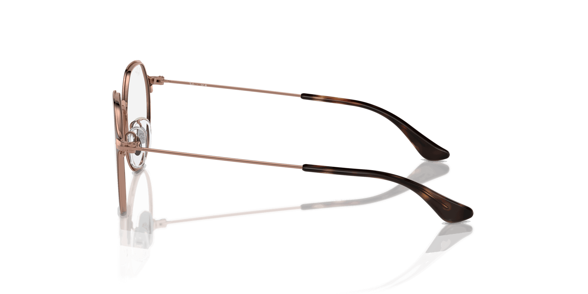 [Clear Lenses, Polished Brown On Rose Gold Frame]