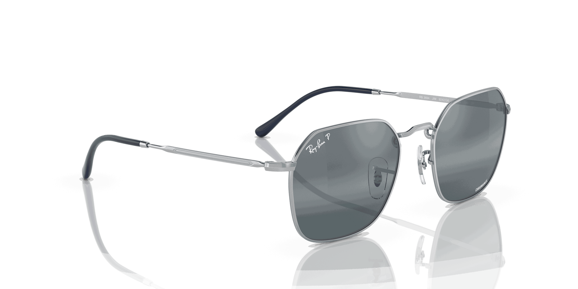 [Silver/Blue Lenses, Polished Silver Frame]