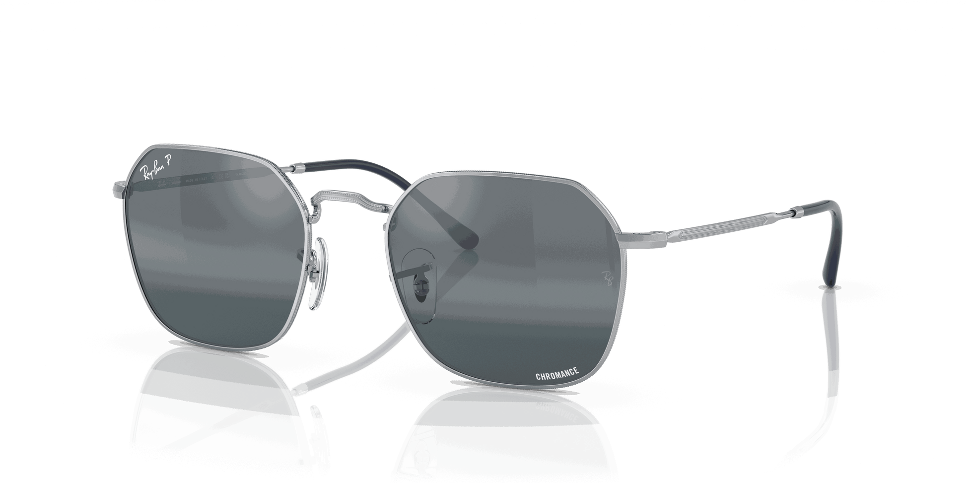 [Silver/Blue Lenses, Polished Silver Frame]