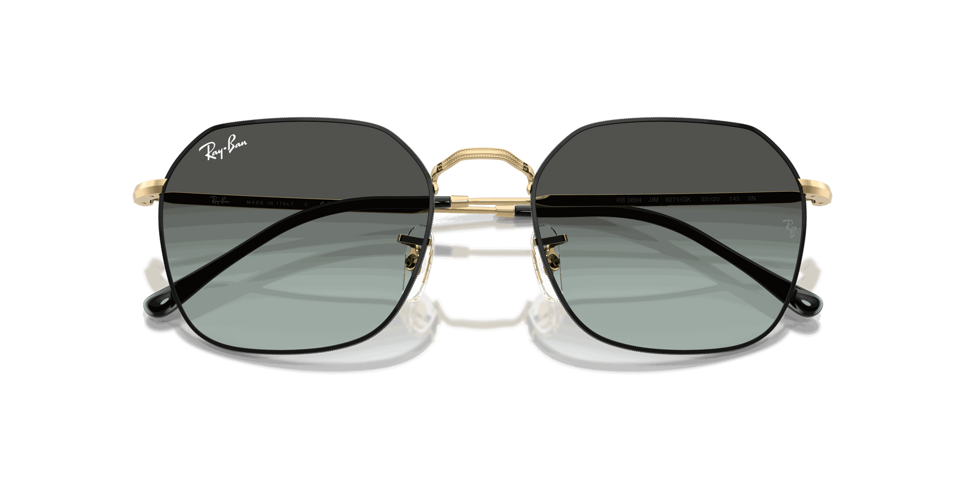 [Blue Vintage Gradient Black Lenses, Polished Black On Arista Frame]