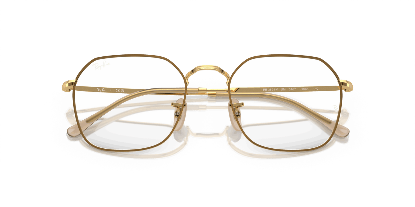 [Clear Lenses, Polished Beige On Gold Frame]
