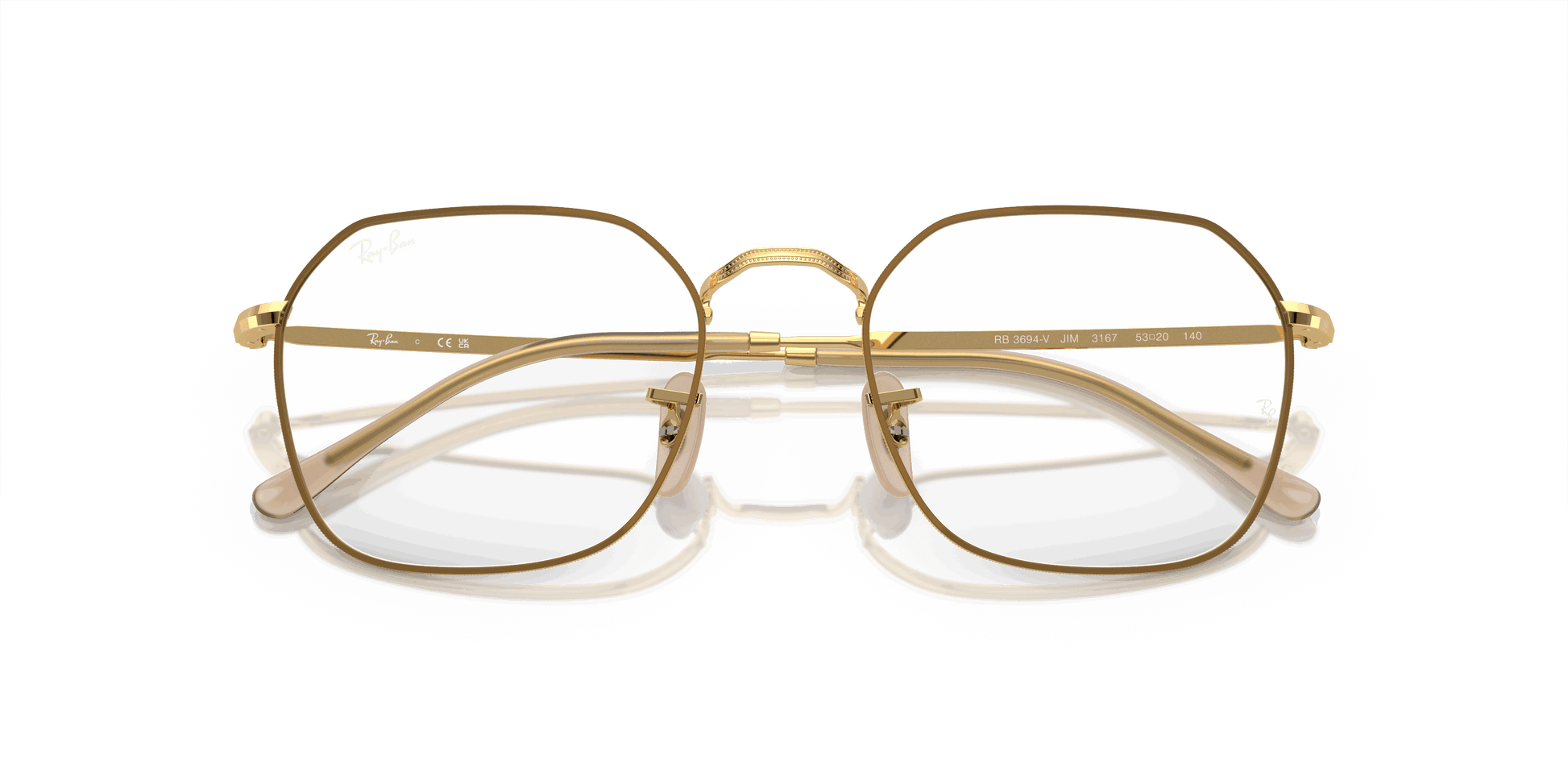 [Clear Lenses, Polished Beige On Gold Frame]