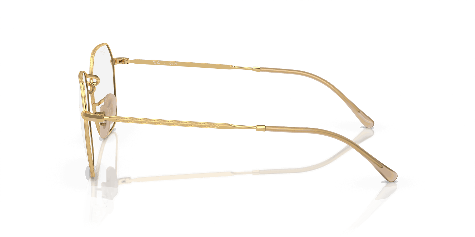 [Clear Lenses, Polished Beige On Gold Frame]