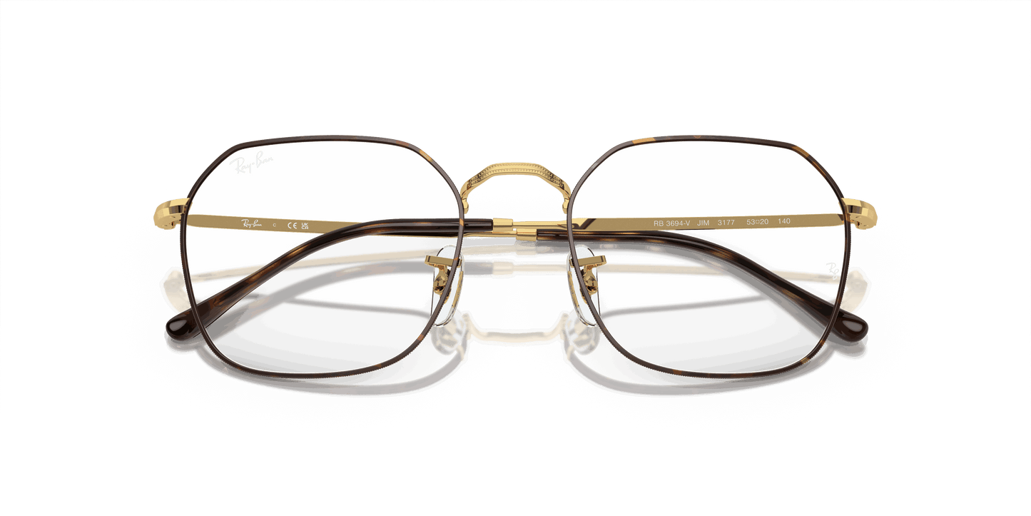 [Clear Lenses, Polished Havana On Gold Frame]
