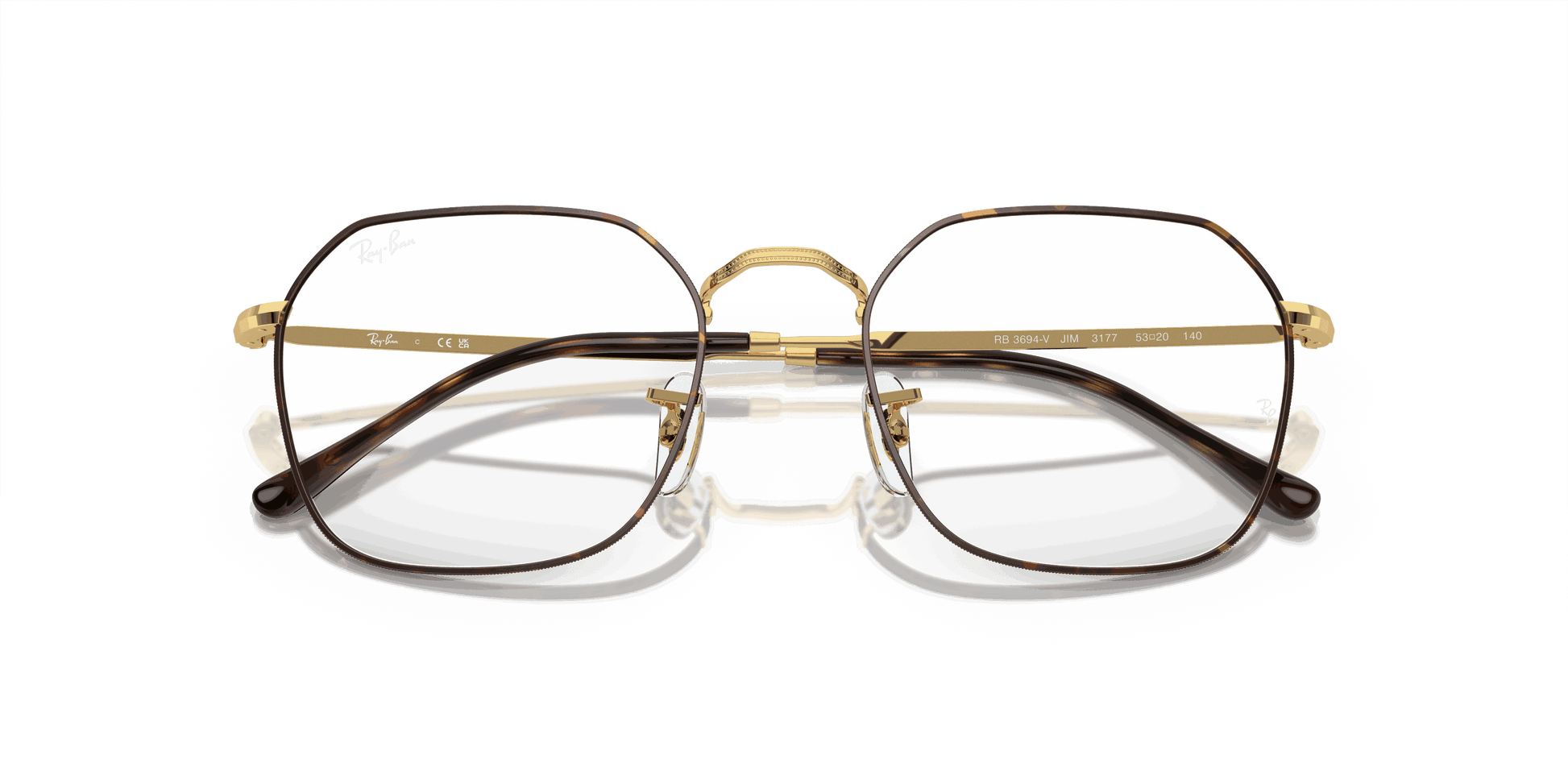 [Clear Lenses, Polished Havana On Gold Frame]