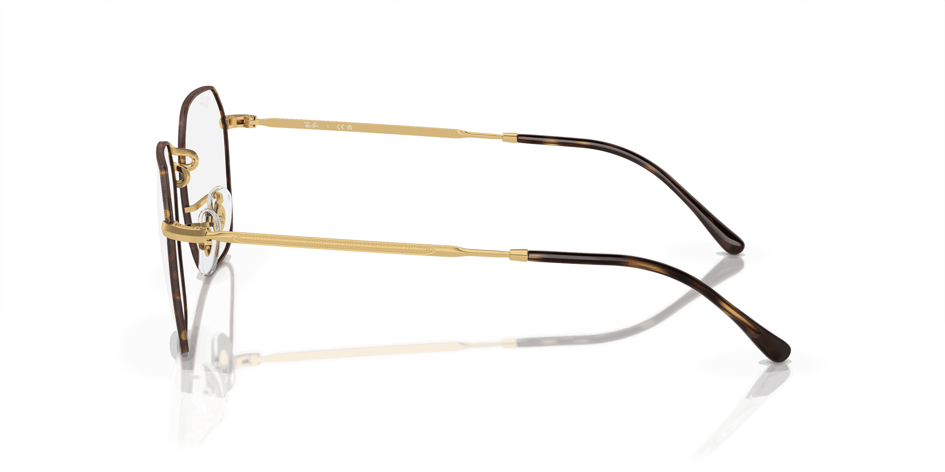 [Clear Lenses, Polished Havana On Gold Frame]