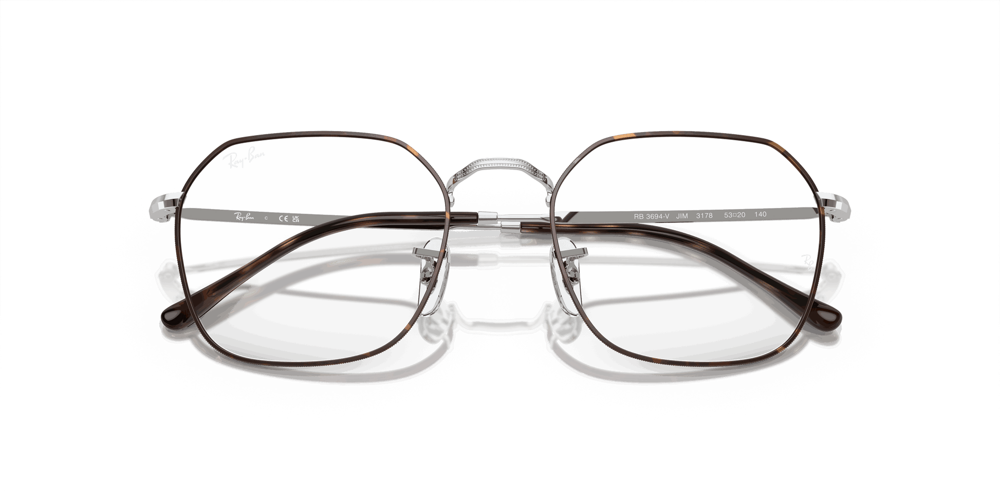 [Clear Lenses, Polished Havana On Silver Frame]