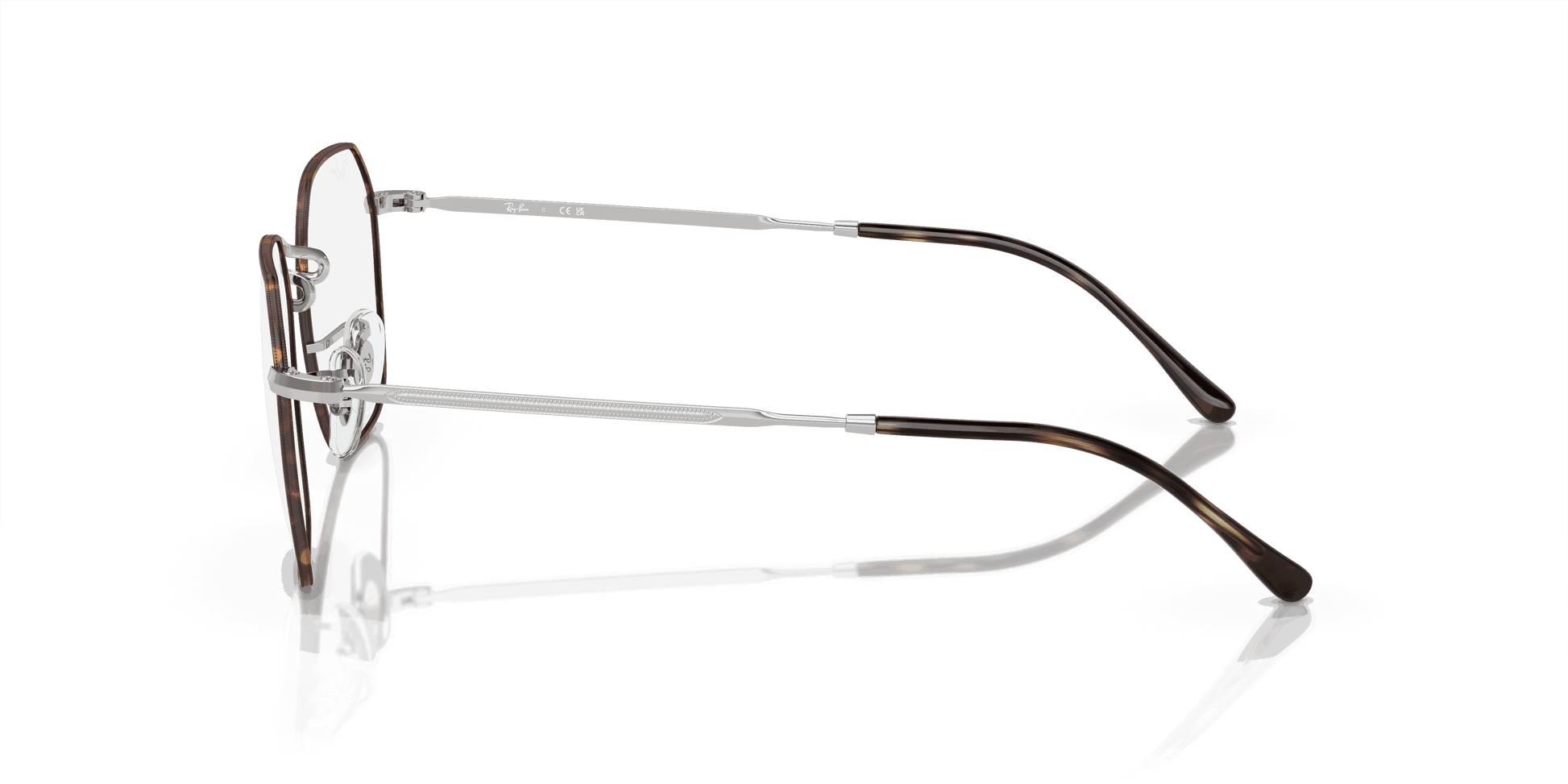 [Clear Lenses, Polished Havana On Silver Frame]
