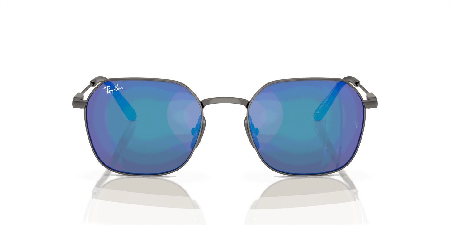 [Blue/Grey Lenses, Polished Gunmetal Frame]