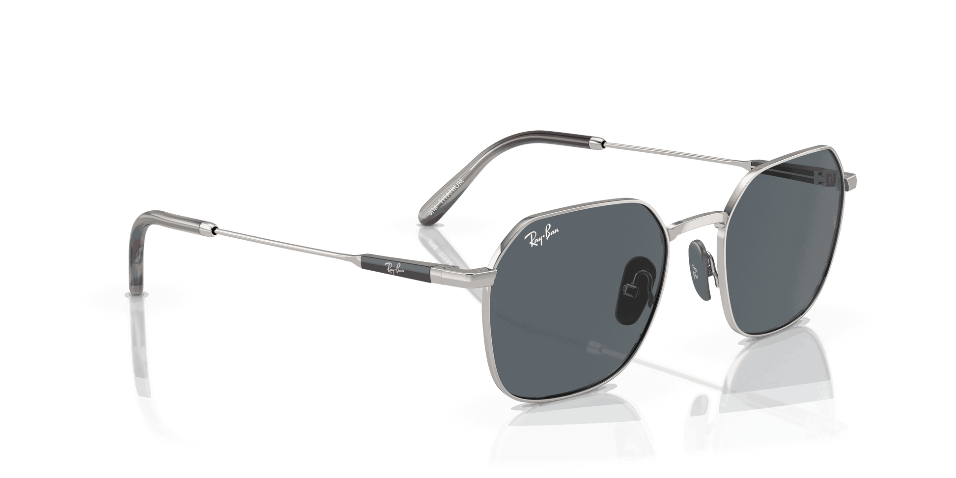 [Blue Lenses, Polished Silver Frame]