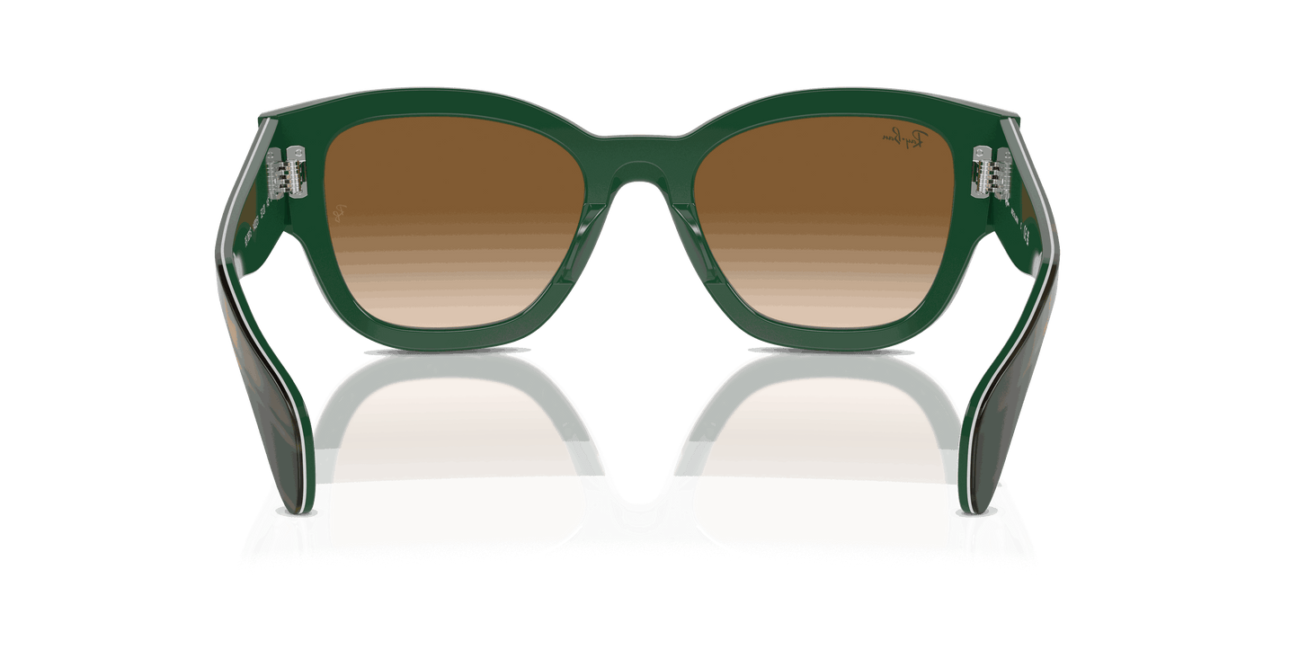 [Clear & Brown Lenses, Polished Striped Green On Green Frame]
